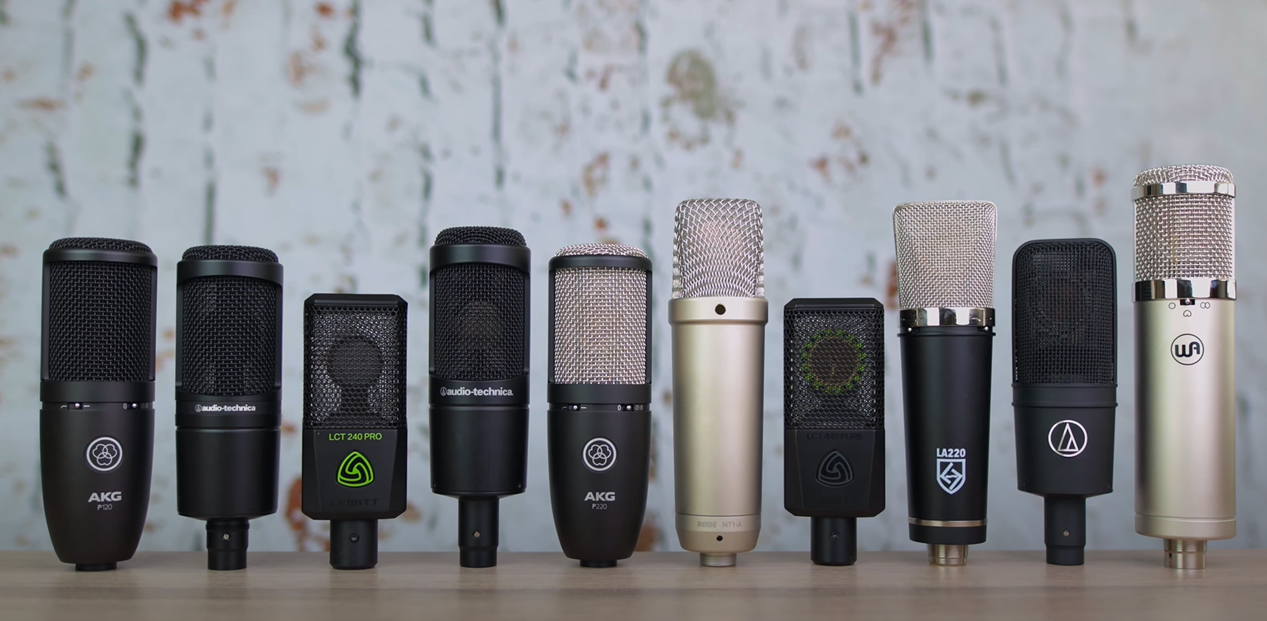 arrangement of various vocal microphones